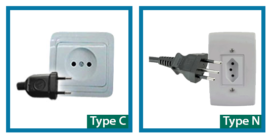 Brazil plug types: Type C and Type N